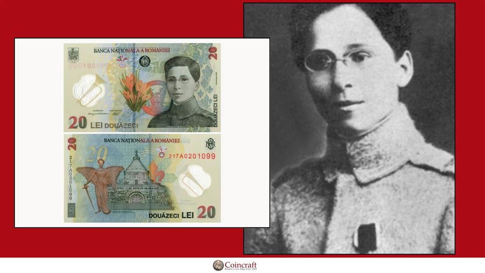 Romanian Lei Honouring Ecaterinei Teodoroui (a former female soldier) - Coincraft